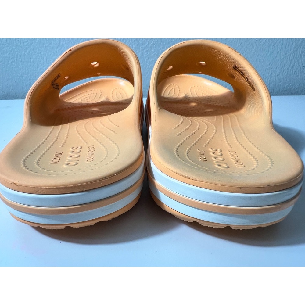 Crocs Women's 8 Men's 6 Orange Iconic Comfort Slip On Classic Sandals Logo - Picture 9 of 11